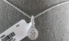 ESTATE .27CT DIAMOND 14KT WHITE GOLD CLASSIC ROUND CLUSTER OVAL FLOATING PENDANT