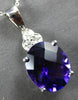 4.02CT DIAMOND & AAA AMETHYST 14KT WHITE GOLD OVAL & ROUND FUN FLOATING PENDANT