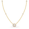 .60CT DIAMOND 14KT YELLOW GOLD 3D CLASSIC FLOWER HALO BY THE YARD LOVE NECKLACE