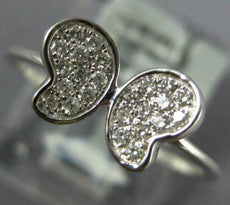 ESTATE .15CT DIAMOND 18KT WHITE GOLD 3D CLASSIC BUTTERFLY LOVE RING