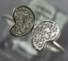 ESTATE .15CT DIAMOND 18KT WHITE GOLD 3D CLASSIC BUTTERFLY LOVE RING