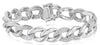 ESTATE 2.05CT DIAMOND 18KT WHITE GOLD 3D OVAL LINK BY THE YARD TENNIS BRACELET