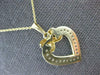 ESTATE .30CT DIAMOND 14KT 2 TONE GOLD CLASSIC OPEN HEART X LOVE FLOATING PENDANT