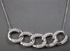 ESTATE LARGE .97CT DIAMOND 14K WHITE GOLD 3D CLASSIC MULTI LINK BAR FUN NECKLACE