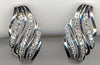 ESTATE .19CT DIAMOND 14KT WHITE GOLD CLASSIC MULTI LEAF CLIP ON HANGING EARRINGS