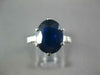 LARGE 4.45CT DIAMOND & AAA SAPPHIRE 14K WHITE GOLD 3D OVAL ENGAGEMENT RING 27262