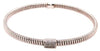 ESTATE .13CT DIAMOND 18KT WHITE GOLD 3D SQUARE PAVE SNAKE CUFF BANGLE BRACELET