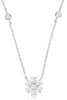 ESTATE .82CT DIAMOND 14KT WHITE GOLD 3D CLASSIC FLOWER BY THE YARD NECKLACE