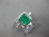 1.72CT DIAMOND & AAA EMERALD 18KT WHITE GOLD CLASSIC SQUARE HALO FRIENDSHIP RING