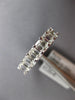 LARGE 4.08CT DIAMOND 18KT WHITE GOLD EMERALD CUT SHARED PRONG ANNIVERSARY RING