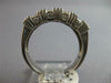 WIDE .35CT DIAMOND 14KT WHITE GOLD 3D MULTI ROW CHANNEL WEDDING ANNIVERSARY RING