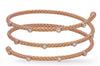 WIDE .54CT DIAMOND 14KT ROSE GOLD 3D MULTI ROW BEZEL SNAKE FUN BANGLE BRACELET