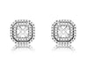 0.30CT DIAMOND 14KT WHITE GOLD CLASSIC DOUBLE HALO ROUND SQUARE JACKET EARRINGS