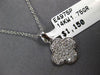 .28CT DIAMOND 14KT WHITE GOLD 3D CLASSIC 4 LEAF CLOVER FLOWER FLOATING PENDANT