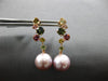 2.01CT AAA MULTI COLOR SAPPHIRE & PINK SOUTH SEA PEAL 18KT ROSE GOLD 3D EARRINGS