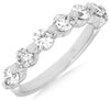 ESTATE 1.40CT DIAMOND 14K WHITE GOLD CLASSIC ROUND SHARED PRONG ANNIVERSARY RING