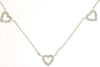 ESTATE .15CT DIAMOND 14KT WHITE GOLD 3D CLASSIC MULTI HEART BY THE YARD NECKLACE