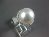 ESTATE .32CT DIAMOND & AAA SOUTH SEA PEARL 18K WHITE GOLD CLASSIC HALO LOVE RING
