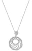ESTATE LARGE .55CT DIAMOND 14KT WHITE GOLD MULTI ROW FLOWER FUN FLOATING PENDANT