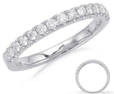 .33CT DIAMOND 14KT WHITE GOLD ROUND LOW SETTING SEMI ETERNITY ANNIVERSARY RING