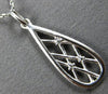 ESTATE .01CT DIAMOND 14KT WHITE GOLD 3D TEAR DROP CRISS CROSS FLOATING PENDANT