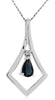 .55CT DIAMOND & AAA SAPPHIRE 14KT WHITE GOLD PEAR SHAPE & ROUND FLOATING PENDANT