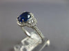 2.2CT DIAMOND & AAA SAPPHIRE 18K WHITE GOLD 3D OVAL 3 STONE HALO ENGAGEMENT RING