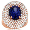 EXTRA LARGE 6.05CT DIAMOND & AAA TANZANITE 14KT ROSE GOLD 3D OVAL & ROUND RING