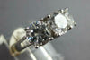 LARGE 3CT CUBIC ZIRCONA 14K WHITE GOLD 3D ROUND 3 STONE PAST PRESENT FUTURE RING