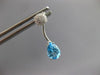 1.8CT DIAMOND & AAA BLUE TOPAZ 14K WHITE GOLD PEAR SHAPE FLOWER HANGING EARRINGS
