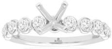 .75CT DIAMOND 14KT WHITE GOLD 3D ROUND SHARED PRONG SEMI MOUNT ENGAGEMENT RING