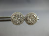 ESTATE 1.13CT DIAMOND 14K WHITE GOLD 3D CLASSIC ROUND CLUSTER HALO STUD EARRINGS