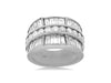 WIDE 2.85CT DIAMOND 14KT WHITE GOLD 3D ROUND & BAGUETTE CHANNEL ANNIVERSARY RING