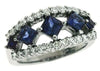 2.37CT DIAMOND & AAA SAPPHIRE 14KT WHITE GOLD PRINCESS & ROUND ANNIVERSARY RING