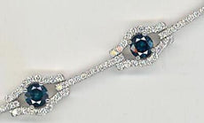 5.31CT DIAMOND & AAA SAPPHIRE 14KT WHITE GOLD GEOMETRICAL BY THE YARD BRACELET