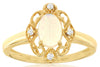 ESTATE .54CT DIAMOND & AAA OPAL 14KT YELLOW GOLD OVAL & ROUND FILIGREE FUN RING
