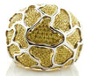 ESTATE LARGE 1.55CT FANCY YELLOW DIAMOND 18K YELLOW GOLD MULTI ROW WEB LOVE RING