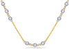 1.35CT DIAMOND 14KT 2 TONE GOLD 3 STONE ROUND BEZEL BY THE YARD LOVE NECKLACE