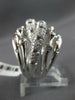 EXTRA LARGE 1.35CT DIAMOND 18KT WHITE GOLD MULTI ROW BAMBOO CRISS CROSS FUN RING