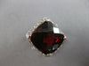 EXTRA LARGE 9.80CT DIAMOND & AAA RHODOLITE 14KT WHITE GOLD CUSHION & ROUND RING