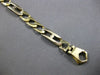 ESTATE LONG 14KT YELLOW GOLD HANDCRAFTED SQUARE LINK MATTE & SHINY MENS BRACELET