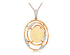ESTATE 3.17CT DIAMOND & AAA OPAL 14K ROSE GOLD OVAL & ROUND FUN FLOATING PENDANT
