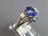1.42CT DIAMOND & AAA TANZANITE 14K WHITE GOLD 3D OVAL & BAGUETTE ENGAGEMENT RING