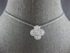 1.14CT DIAMOND 18KT WHITE GOLD 3D ROUND & BAGUETTE 4 LEAF CLOVER LOVE NECKLACE