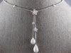 1.03CT DIAMOND 18KT WHITE GOLD DOUBLE TEAR DROP BY THE YARD LARIAT LOVE NECKLACE