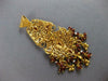 ANTIQUE EXTRA LARGE 5.0CT AAA GARNET & CRYSTAL 22KT YELLOW GOLD PENDANT #27480