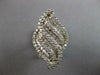 ESTATE LARGE 2.0CT DIAMOND 14K WHITE GOLD ROUND & BAGUETTE DOUBLE LEAF LOVE RING