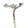 .30CT DIAMOND 18KT WHITE GOLD ROUND BAGUETTE & PEAR SHAPE GEOMETRICAL SNAKE RING