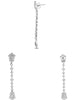 2.5CT DIAMOND 18KT WHITE GOLD 3D GEOMETRICAL TEAR DROP FILIGREE HANGING EARRINGS