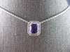 1.02CT DIAMOND & AAA AMETHYST 14K WHITE GOLD 3D EMERALD CUT & ROUND HALO PENDANT